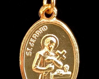 Gold St Gerard Medal: Gold-Plated Necklace Patron Saint of Fertility Issues
