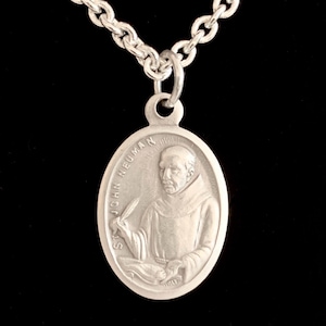 St John Neuman Medal Necklace - St. John Neumann Medal, St John Neuman Necklace, Silver Necklace w/ Silver Chain
