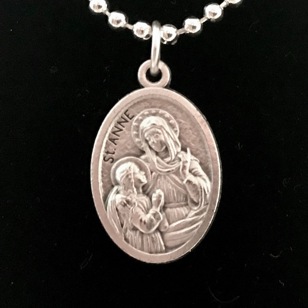 St Anne Medal Necklace - Saint Anne Medal