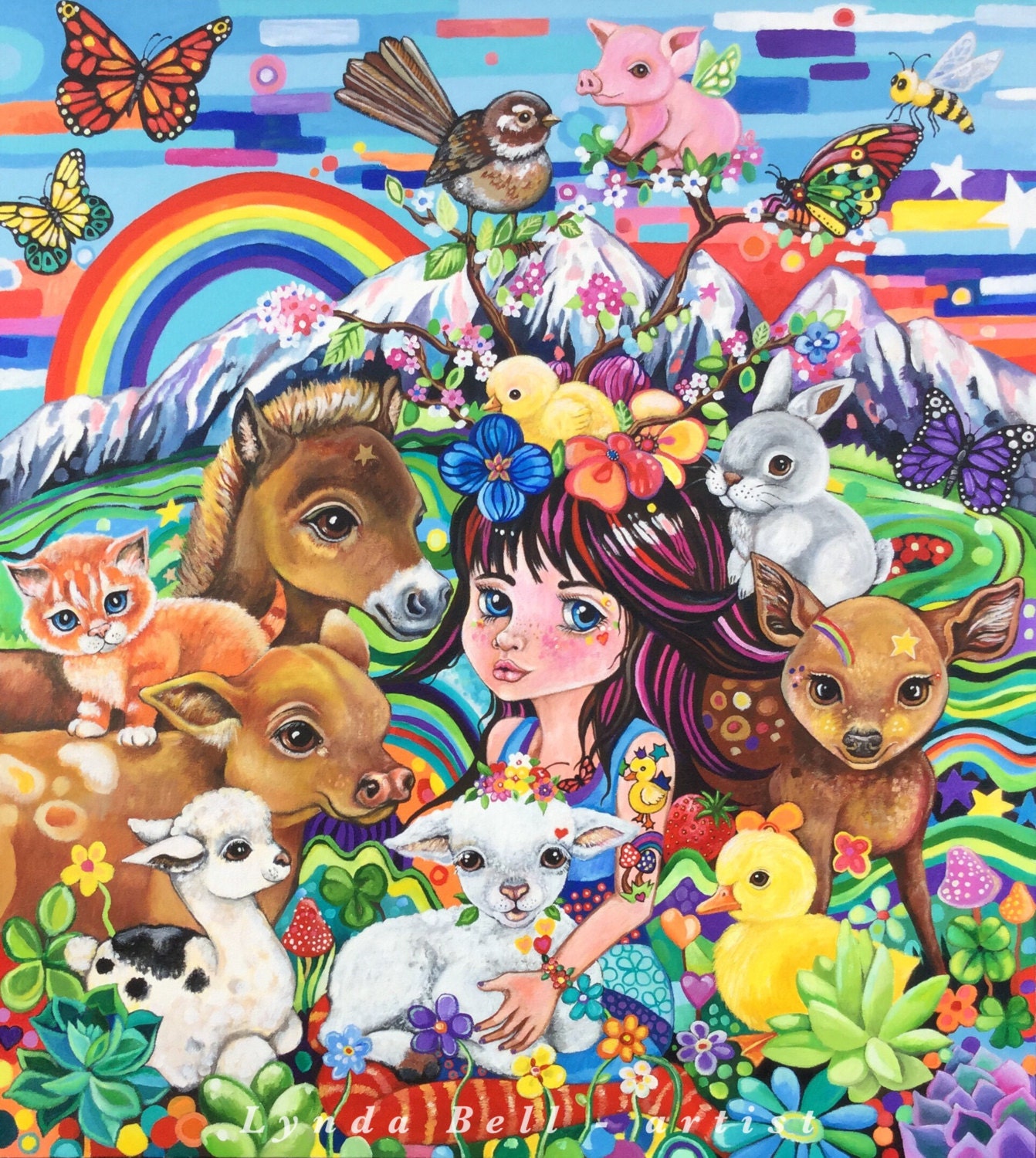 Sweet wonders. Веганские иллюстрации. sweet wonderland. sweet animal play. whimsical island.