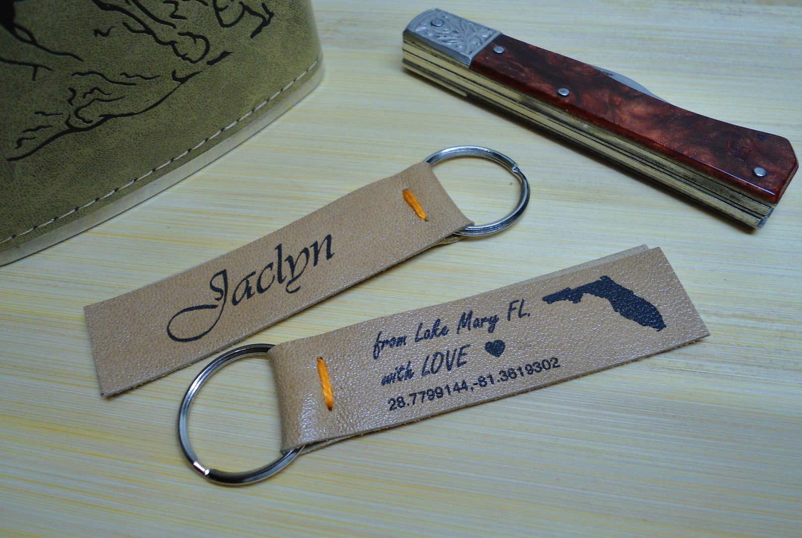 Simple key ring Name of the keys Personalized keychain Etsy