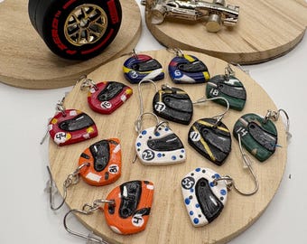 Racing Earrings F1 Nascar FE F1 academy inspired handpainted-2026 season available, Team of your choice- Perfect gift for racing fans