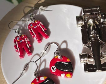 Earrings bundle Ferrari - handpainted- 2026- perfect gift for fans- Custom team