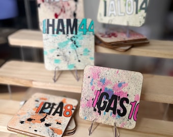 F1 inspired coasters graf (price is for 4 items)
