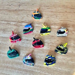 Handpainted f1 helmet charms