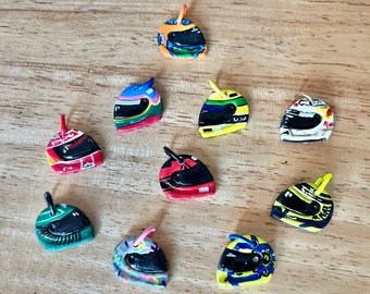 Charms Handpainted f1 helmet can be personalized, perfect for racing fans