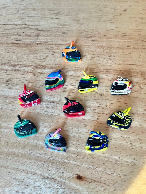 F1 Helmet charms, Hand Painted Racing Jewelry, driver of Your Choice