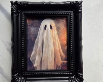Small framed library ghost portrait