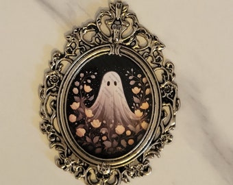 Tiny baroque framed rustic ghost portrait 2x3 inches