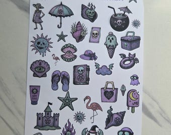 Spooky summer sticker sheet