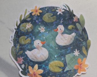 Holographic duck pond sticker