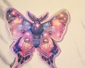 Waterproof Holographic Pastel Moth sticker