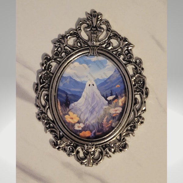 Tiny baroque framed meadow ghost portrait 2x3 inches