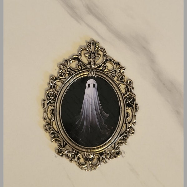 Tiny baroque framed dark ghost portrait 2x3 inches