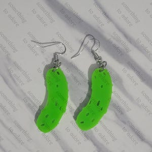 Acrylic lime green pickle earrings