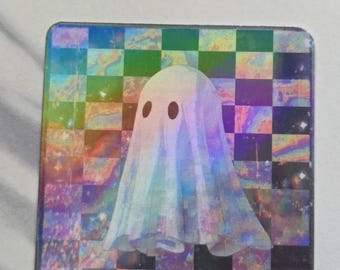 Holographic 90s ghost sticker