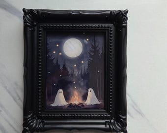 Small framed campfire ghost portrait