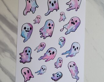 Pastel ghost sticker sheet