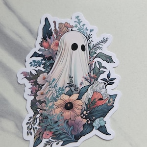 Floral ghost sticker