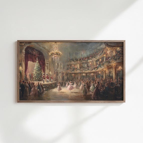 Vintage Nutcracker Ballet Painting: Christmas Frame TV Art (Digital Download)