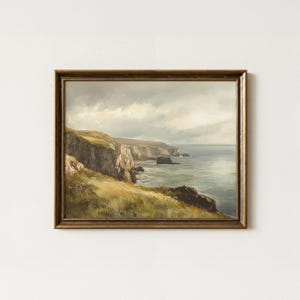 Digital Download | Vintage Art | Water Art | Seascape Art | Cliff Art | A Rugged Coastline With Cliffs