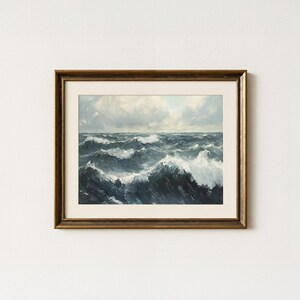Digital Download | Vintage Art | Water Art | Seascape Art | Beach Landscape | Rough Seas II