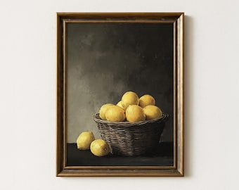 ヴィンテージレモンの静物画、ヴィンテージフルーツの静物画、印刷可能