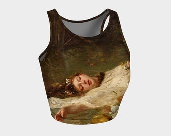 ophelia - Friedrich Wilhelm Theodor Heyser - printed crop top - hamlet, Shakespeare, young ophelia, gift for her