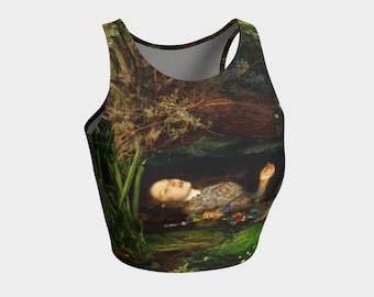 ophelia - john everett millais, 1852 - printed crop top