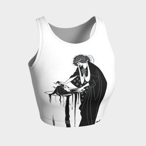 aubrey beardsley illustration - the dancers reward - for Salome: atragedy in one act // book by OSCAR WILDE - printed crop top