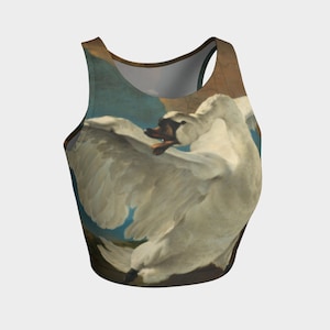 the threatened swan - printed crop top - dutch golden age painter Jan Asselijn, 1657
