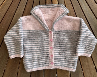 Childs Jumper ~ Pink & Grey