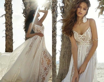 Spaghetti Straps Wedding Dress Twist