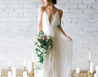 Boho Beach Wedding Dress Etsy