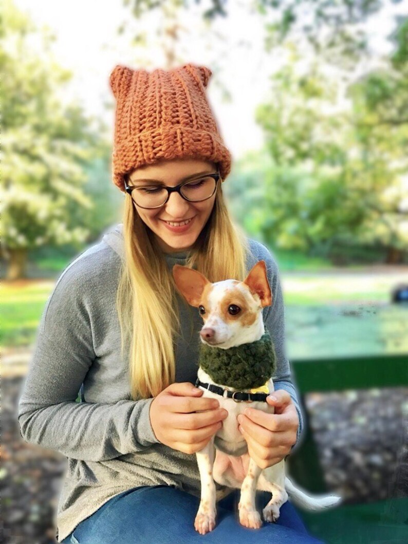 Pussy Cat Hat Beanie Cap Winter Fall Orange