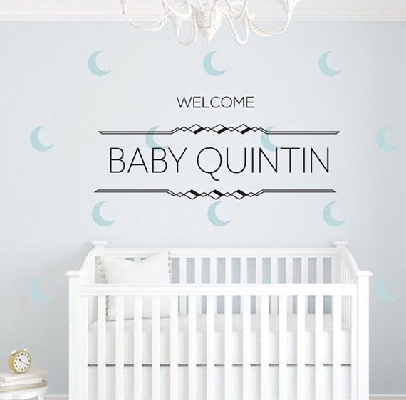 boy's nursery room baby boy decal vinyl decal welcome | etsy