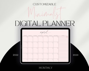 Digital Calendar, iPad Calendar, Digital Monthly Planner, GoodNotes Calendar Template, Undated Monthly Planner, Custom Digital Planner