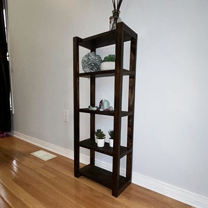 Wooden Shelving Unit | Shelving Tower | Bookcase | Freestanding Storage Shelves | Industrial Bookshelf 5 Tier | Rustic Storage Tower