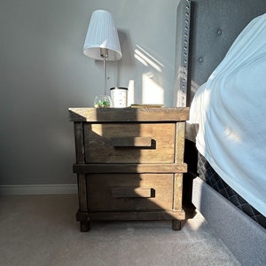 Rustic Table | Nightstand Table | Bedside Table | Bedroom Table | Coffee Table | 2 Drawer Bedside Table | Night Table