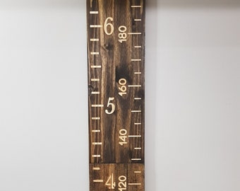 Hybrid Wide Growth Chart Ruler | Engraved Family Name Ruler | Wall Ruler | Rustic Ruler Measure 6 Ft - 2M Tall | Kids Height Ruler