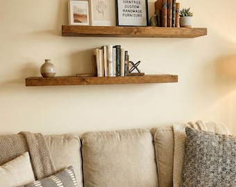 Wood Floating Shelf - 1.5" Thick - 11" Deep