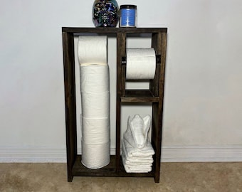 Wooden Toilet Roll Washroom Stand