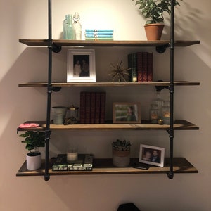 Open Pipe Shelving | Industrial Pipe Shelf | Pipe Shelf | Industrial Bookshelves | Storage Shelf | Wall Storage | Ceiling Wall Mounted Shelf