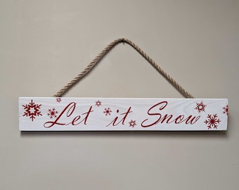 Seasonal Sign | Christmas Sign | Seasonal Décor | Let is Snow Sign | Home Décor Sign | Snowflake Pattern | Festive Decoration