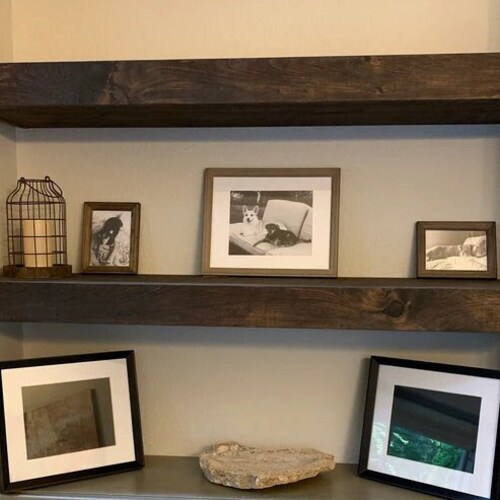 Wood Floating Shelves 16inches Deep Rustic Shelf Etsy Canada