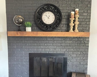 Wood Floating Mantel 16-inches Deep | 3-inches Thick | Rustic Mantels | Farmhouse Mantel | Reclaimed Wood Floating Mantel | Handmade Mantel