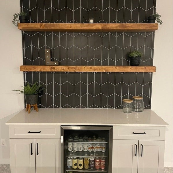 Wood Floating Shelf - 1.5" Thick - 9" Deep