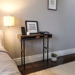 Pipe Bedside Console End Table Nightstand