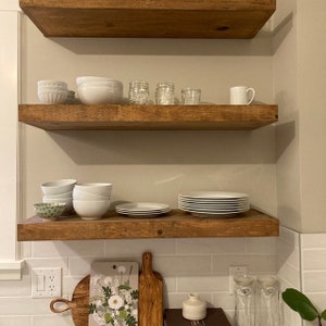 Wood Floating Shelf 10-inches Deep 3Thick Rustic Shelf Farmhouse Shelf Floating Shelf Reclaimed Wood Handmade Shelves Wall Shelf image 6