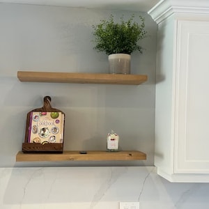 Wood Floating Shelf 1.5-Inches Thick 11-inches Deep Rustic Shelf Thin Shelf Floating Shelves Farmhouse Shelf Handmade Shelf image 3